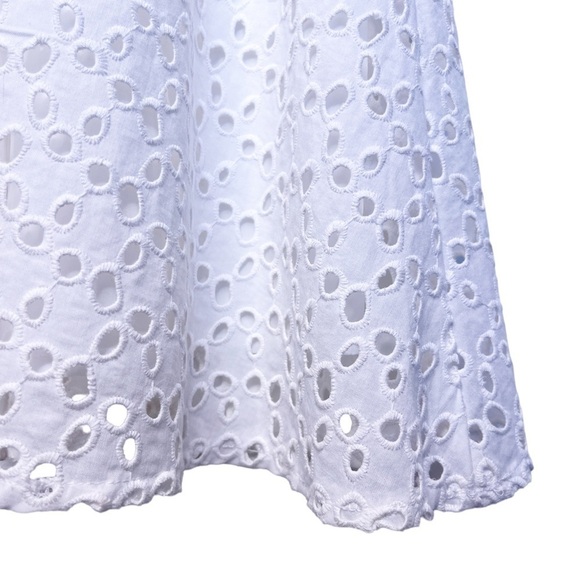 LONDON TIMES NWT Eyelet Lace Sleeveless Summer Shift Dress Size 8 in White - Picture 7 of 14